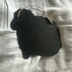 Black Slate Sheep-Shaped Hanging Decor
